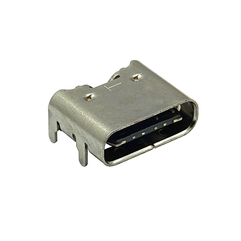 USB连接器TYPE-C 6PIN板上四脚插板SMT