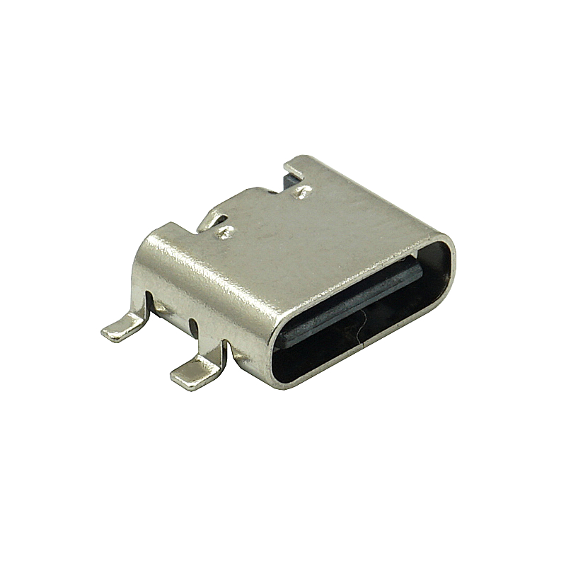 USB连接器TYPE-C 6PIN板上四脚全贴SMT