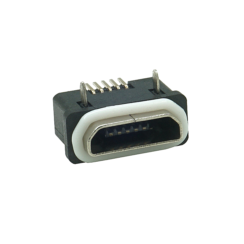 MICRO USB-5P F 90°5.65两脚防水 1